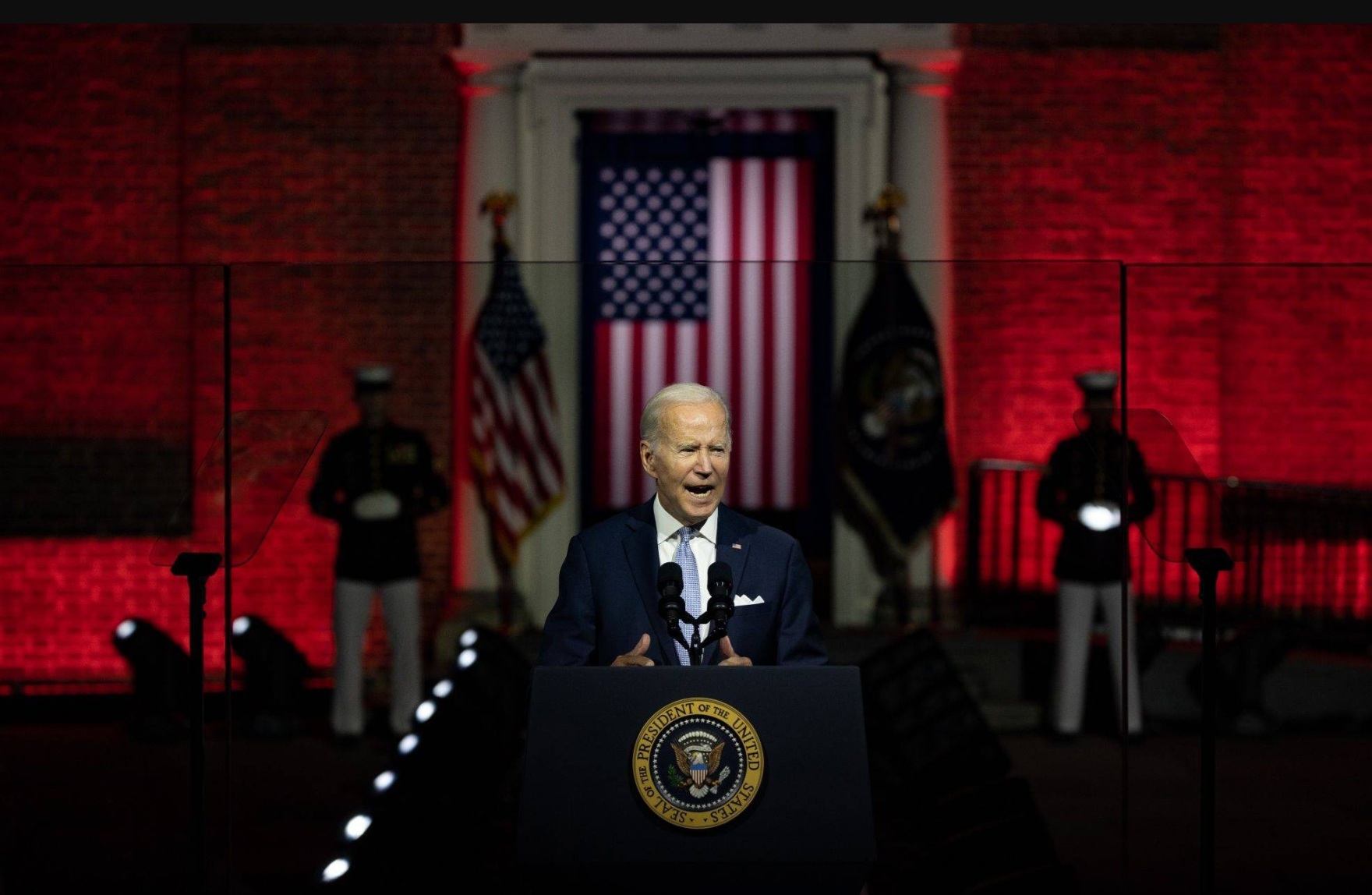 Biden Red Background Speech Biden Red Background Speech