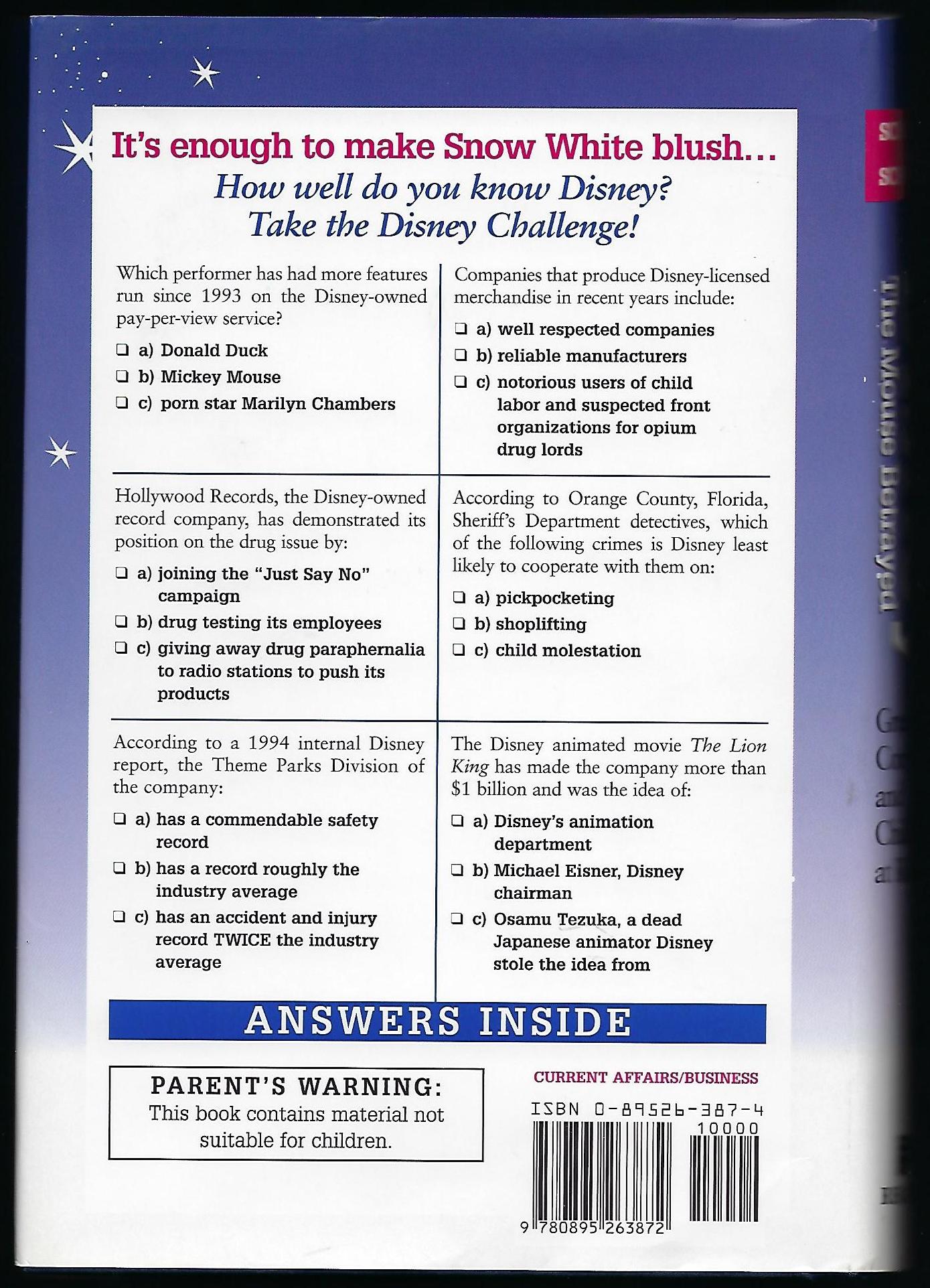 Disney Back Cover