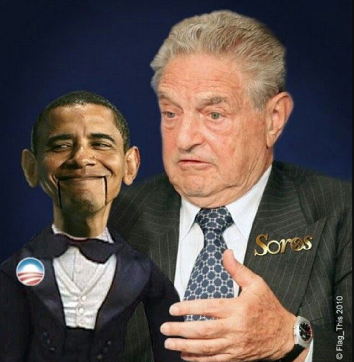 Soros with Obama Puppet